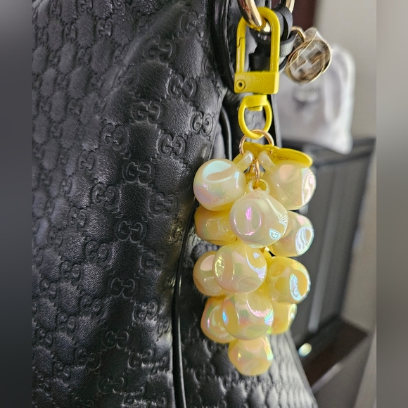Accessories - Acrylic Beads Grape and Heart Bag/Keychain